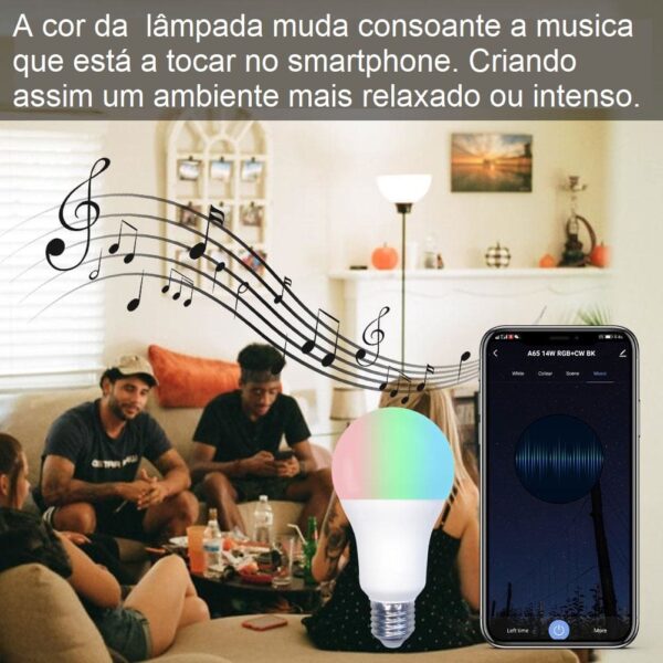 Lâmpada Wi-Fi RGB+C+W 14W E27 - Image 4