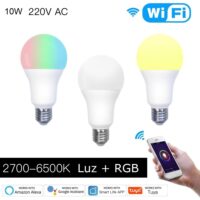 Lâmpada Wi-Fi RGB+WW 10W E27