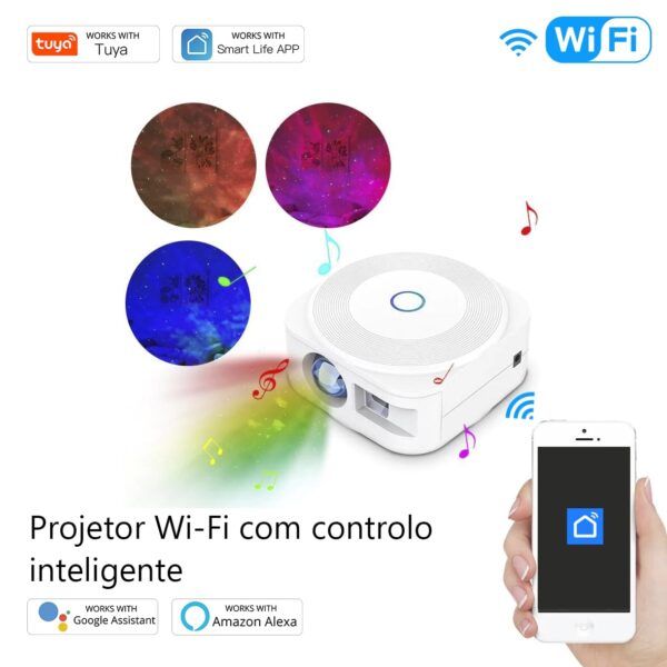 Projetor Wi-Fi com controlo inteligente