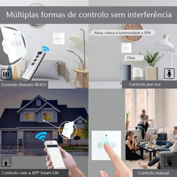 Interruptor Dimmer Wi-Fi+RF433 Branco - Image 3