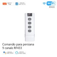 Comando para persiana 9 canais RF 433MHz