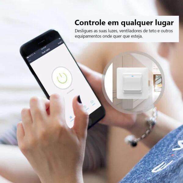 Interruptor de pressão 1 canal WIFI+RF433 - Image 2