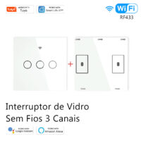 Interruptor em vidro 3 canais RF