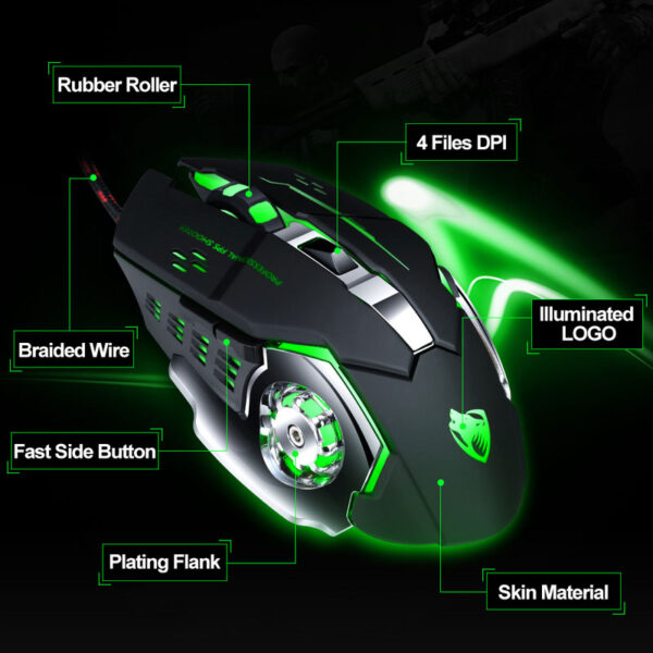 Rato Gaming Preto Com Luzes RGB - Image 5