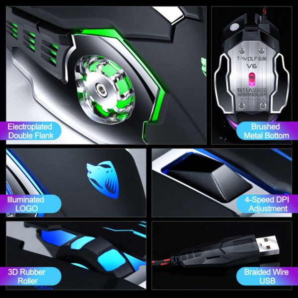 Rato Gaming Preto Com Luzes RGB - Image 6