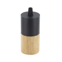 Casquilho E27 de Madeira e Metal Preto