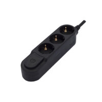 Bloco 3x16A 3m (3x1,5 mm²) com Interruptor 3500W Preto