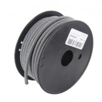 Bobina de Cabo Têxtil 20m Branco e Preto