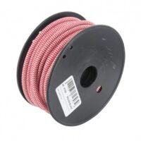 Bobina de Cabo Têxtil 20m Branco e Vermelho