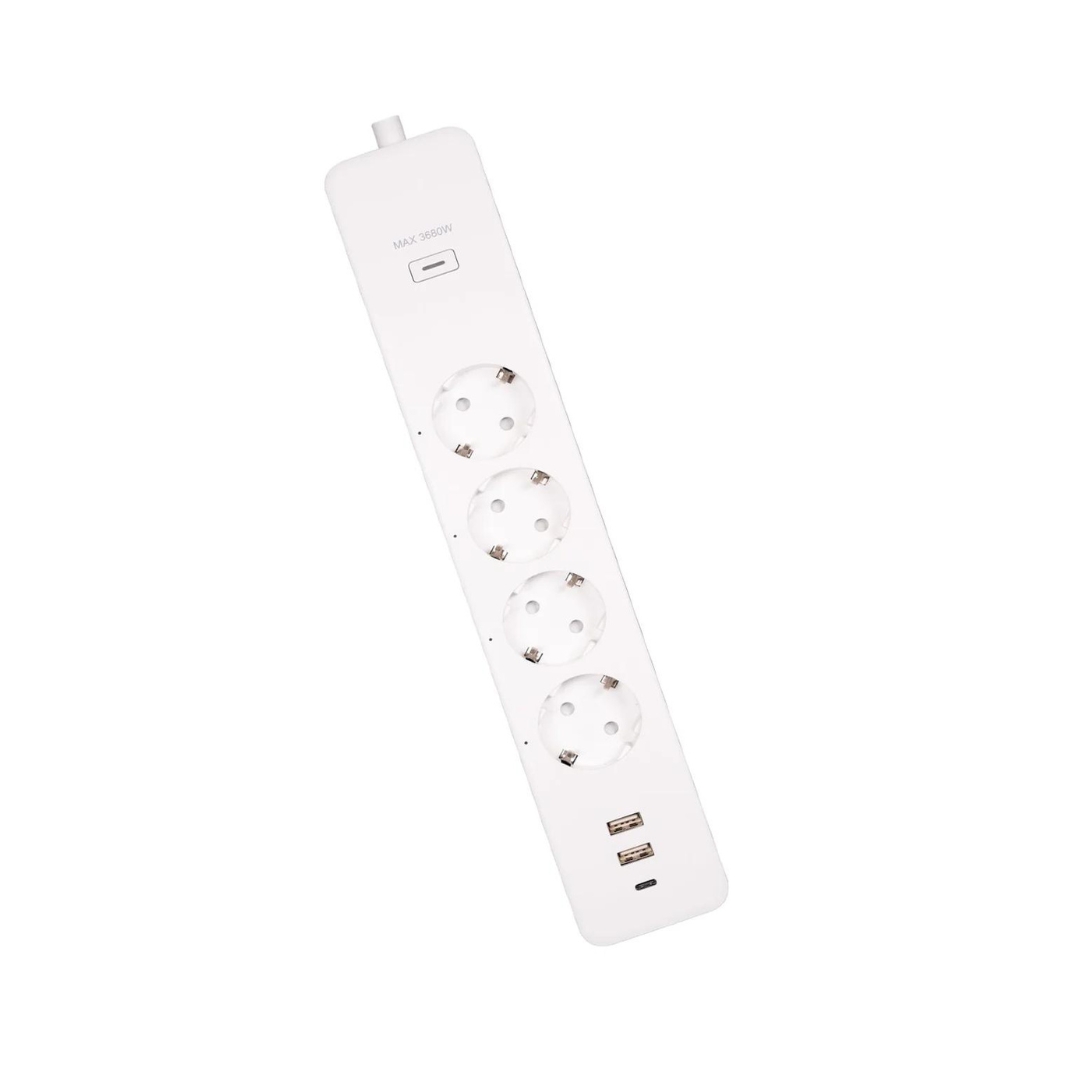 Bloco de Tomada Wi-Fi 4x16A 1.5m 2xUSB-A e USB-C