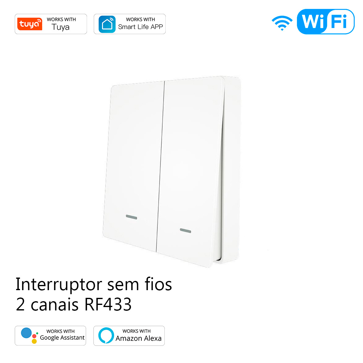 Interruptor 2 canais RF 433MHz