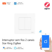 Interruptor sem fios 2 canais Star Ring ZigBee