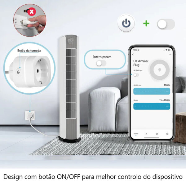 Tomada On/Off ZigBee 16A com leitor de consumo de energia - Image 2