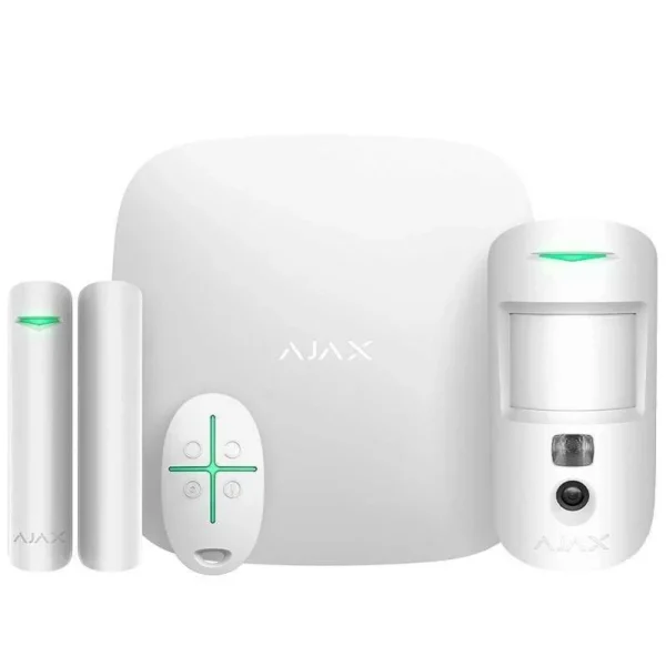Kit de Alarme Profissional Ajax com detector de movimento com câmara - Branco
