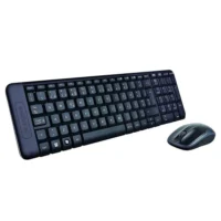 Teclado e Rato Sem Fios Logitech Preto
