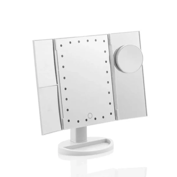 Espelho LED com Aumento 4 em 1 Innovagoods – Rotativo e Dobrável