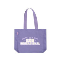 Bolsa Tote de Tecido Lilás - Assim tal e qual, sou sensacional